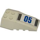 LEGO White Wedge 6 x 4 Triple Curved with '05' and Black Grille (Left) Sticker (43712)
