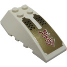LEGO White Wedge 6 x 4 Triple Curved with Asian Characters and Black Dots Sticker (43712)
