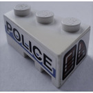 LEGO White Wedge Brick 3 x 2 Left with Taillights and 'POLICE' Sticker (6565)