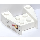 LEGO blanc Coin Brique 3 x 4 avec Flames Autocollant avec des encoches pour tenons (50373)