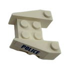 LEGO White Wedge Brick 3 x 4 with 'POLICE' (Both Sides) Sticker with Stud Notches (50373)