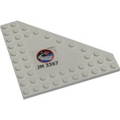 LEGO White Wedge Plate 10 x 10 without Corner without Studs in Center with 'JM3367', Space Center Logo (Right) Sticker (92584)