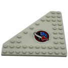 LEGO White Wedge Plate 10 x 10 without Corner without Studs in Center with Space Logo (right) Sticker (92584)