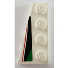 LEGO White Wedge Plate 2 x 4 Wing Left with Red, Black and Green Pattern Sticker (41770)