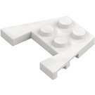 LEGO hvid Kile Plade 3 x 4 med Knops hakker (28842 / 48183)