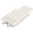 LEGO Biały Klin Talerz 6 x 12 x 1 z 2 Rotatable Piny (42607 / 43060)