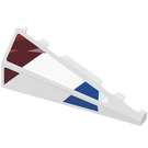 LEGO White Wedge Slope 2 x 5 (45°) Left with Red and Blue Shapes