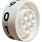 LEGO Weiß Rad 5 x 5 x 2 mit Number 0 to 9 clockwise Aufkleber (68327)