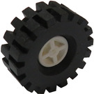 LEGO White Wheel Rim Ø8 x 6.4 without Side Notch with Tyre 8/ 75 x 8 Offset Tread (73668)