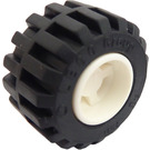 LEGO Wheel Rim Wide Ø11 x 12 with Notched Hole with Tire 21mm D. x 12mm - Offset Tread Small Wide with Band Around Center of Tread (6014)
