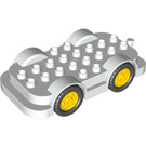 LEGO Duplo White Wheelbase 4 x 8 with Yellow Wheels (15319 / 24911)