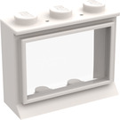 LEGO Wit Venster 1 x 3 x 2 Classic met Solide Studs met Glas