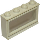 LEGO Wit Venster 1 x 4 x 2 Classic met Fixed Glas en korte dorpel