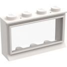 LEGO White Window 1 x 4 x 2 Classic with Solid Studs and Fixed Glass
