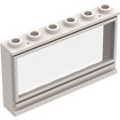 LEGO hvid Vindue 1 x 6 x 3 med hule knops og fast glas