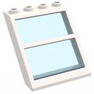 LEGO White Window 4 x 4 x 3 Roof with Centre Bar and Transparent Light Blue Glass (6159)