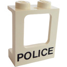 LEGO White Window Frame 1 x 2 x 2 with 'POLICE' with 2 Holes in Bottom (2377)