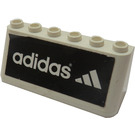 LEGO White Windscreen 2 x 6 x 2 with Adidas Logo Sticker (4176)