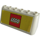 LEGO blanc Pare-brise 2 x 6 x 2 avec LEGO logo Autocollant (4176)