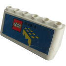 LEGO Weiß Windschutzscheibe 2 x 6 x 2 mit LEGO Media Logo Aufkleber (4176)