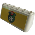 LEGO Weiß Windschutzscheibe 2 x 6 x 2 mit LEGO Soccer Logo Aufkleber (4176)