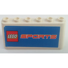LEGO blanc Pare-brise 2 x 6 x 2 avec LEGO Des sports logo Autocollant (4176)
