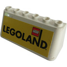 LEGO Weiß Windschutzscheibe 2 x 6 x 2 mit Legoland Logo Aufkleber (4176)