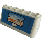 LEGO Weiß Windschutzscheibe 2 x 6 x 2 mit Team Arctic Logo Aufkleber (4176)