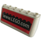 LEGO blanc Pare-brise 2 x 6 x 2 avec www.LEGO.com Autocollant (4176 / 30607)