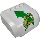 LEGO blanc Pare-brise 5 x 6 x 2 Incurvé avec Green Auto Haul Autocollant (61484)
