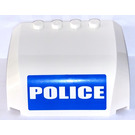 LEGO White Windscreen 5 x 6 x 2 Curved with "POLICE" Sticker (61484)