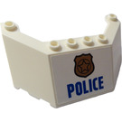 LEGO White Windscreen 5 x 8 x 2 with Badge and "POLICE" Sticker (30741)