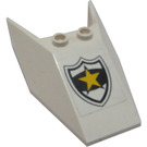 LEGO White Windscreen 6 x 4 x 1.3 with Police Star Badge Sticker (6152)