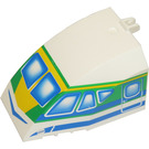 LEGO Weiß Windschutzscheibe 6 x 8 x 4 mit Scharnier mit Blau, Green und Gelb Streifen (42602)