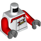 LEGO White ‘Xtreme’ Logo Jacket Minifig Torso (973 / 76382)