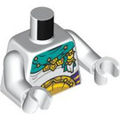 LEGO Weiß Gelb Tusk Elephant Minifig Torso (973 / 76382)