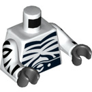 LEGO Vit Zebra-Man Minifigur Kropp (973 / 76382)