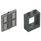 LEGO Window 1 x 2 x 2 with Transparent Glass with Silver Headlights