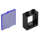 LEGO Window 1 x 2 x 2 with Transparent Purple Glass
