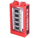 LEGO Window 1 x 2 x 3 with Transparent Glass with 'T.S-70721' and Vent Intake (Right) Sticker