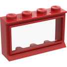 LEGO Okno 1 x 4 x 2 Classic s Pevný Cvočky a Fixed Sklo