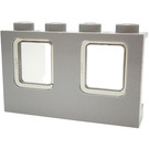 LEGO Window 1 x 4 x 2 (Plane) with Transparent Brown Black Glass