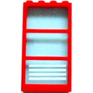 LEGO Window 1 x 4 x 6 with 3 Panes and Transparent Light Blue Fixed Glass with Transparent Light Blue Fixed Glass and Four White Stripes Sticker (6160)