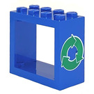 LEGO Venster 2 x 4 x 3 met Recycling Arrows met afgeronde gaten (4132)