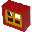 LEGO Window 2 x 4 x 3 with Yellow Panes (4132)