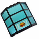 LEGO Fenster Bay 3 x 8 x 6 mit Transparent Licht Blau Scheibe mit Hamburger Aufkleber (30185)