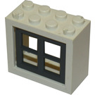 LEGO Fenster Rahmen 2 x 4 x 3 mit Dark Stone Grau Fenster (73148)