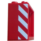 LEGO Window Frame 2 x 4 x 3 with Red and White Danger Stripes Right Sticker with Square Holes (60598)