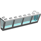 LEGO Windscreen 2 x 8 x 2 Inverted with Transparent Light Blue Glass (89648)