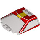 LEGO Windschutzscheibe 6 x 6 x 1.3 Gebogen mit rot und Gelb (2683 / 103712)